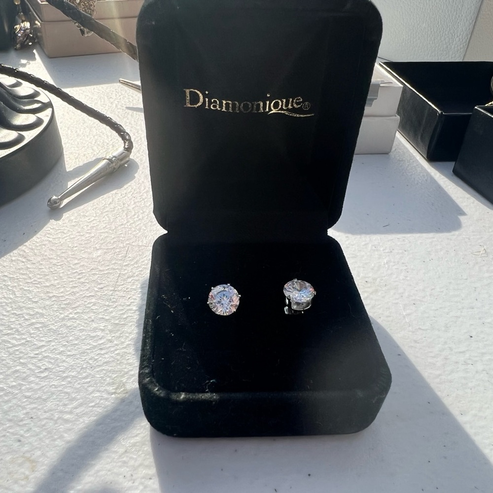 Diamonique Cubic Zirconia post earrings